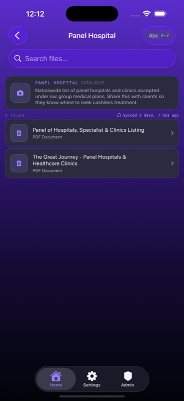 RygonN Panel Hospital module screen